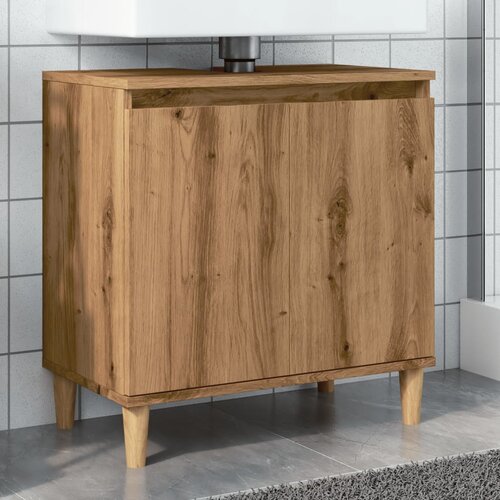 VidaXL Omarica za umivalnik artisan hrast 58x33x60 cm inženirski les Slike