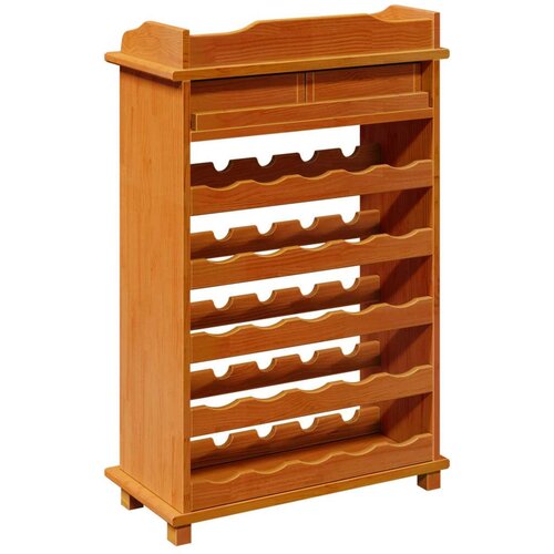 VidaXL Stalak za vino 90x60x30 cm od čvrstog borovog drveta Slike