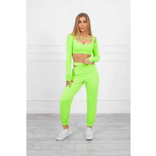 Kesi Set with a top blouse green neon