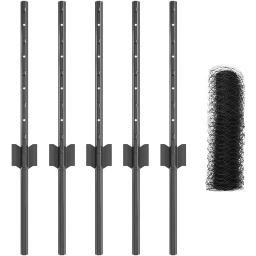 vidaXL Ograje 5 kosov U-kanal Siva 40 cm Jeklo, Šesterokotna ograja Siva 0.4x10 m Jeklo Cene