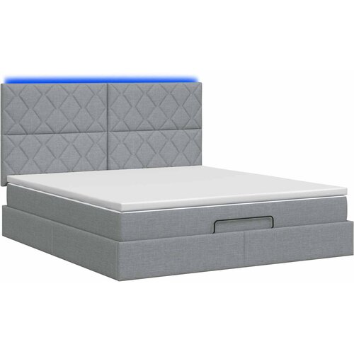  Krevet od pjene s madracem i LED-om Svjetlosiva 140 x 190 cm Slike