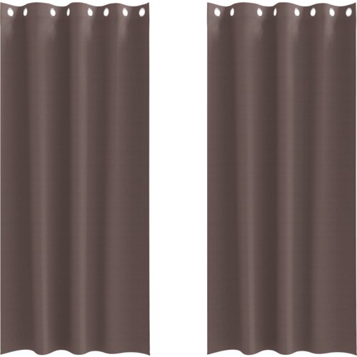VidaXL Zavjese sa zavjesama 2 pcs Tamno smeđa 225 x 140 cm Poliester Slike