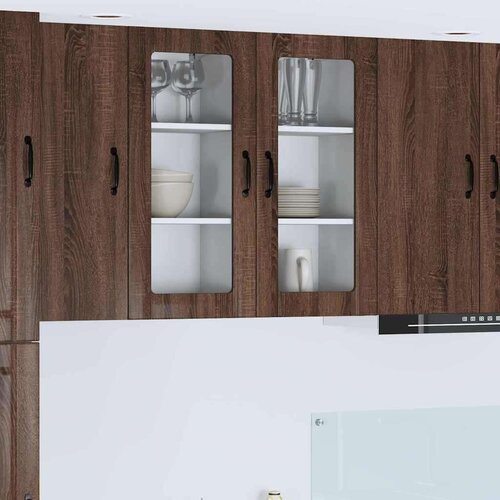  Zidni kuhinjski ormarić Zidne 2 pcs Smeđi hrast 40 x 31 x 80 cm Cene