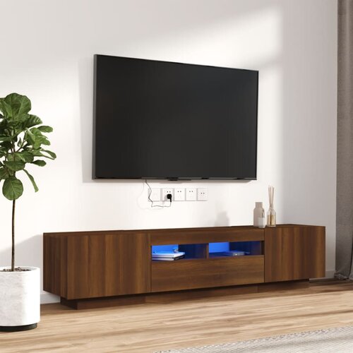 The Living Store Komplet TV omaric LED 2-delni rjav hrast inženirski les - Komplet TV Omaric, (21374032) Cene