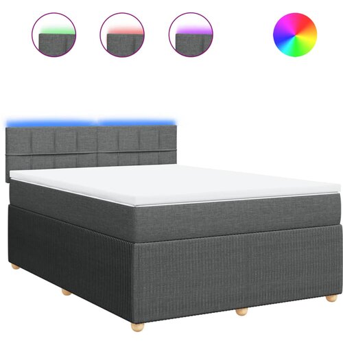 Maison Chic Box spring posteljni - Vzmetna postelja z vzmetnico temno siv 140x190 cm blago SL17032, (21895345) Cene
