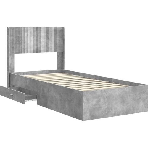  Okvir za krevet s pohranom i uzglavljem Betonska siva - Betonska siva 100 x 200 cm Slike