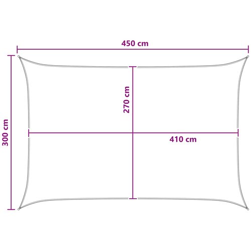  Jedrilica za sunčevu sjenu Antracit i bijelo 3 x 4,5 m HDPE Slike