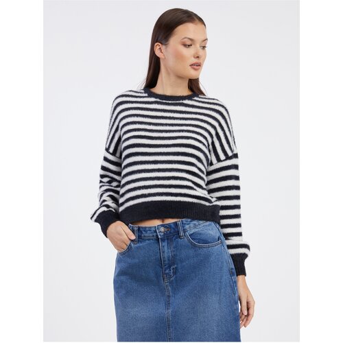 Only White-black ladies striped sweater Piumo - Ladies Slike