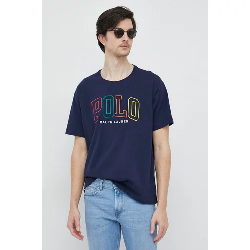 Polo Ralph Lauren Pamučna majica boja: tamno plava, s aplikacijom