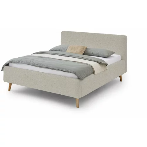 Meise Möbel Bež tapecirani bračni krevet s prostorom za odlaganje s podnicom 140x200 cm Mattis -