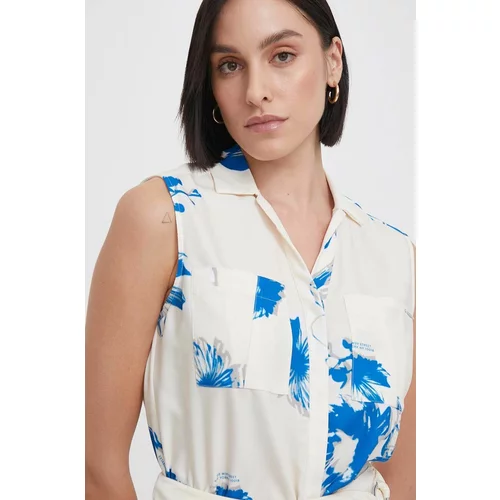 Calvin Klein Košulja za žene, boja: bijela, regular, s klasičnim ovratnikom