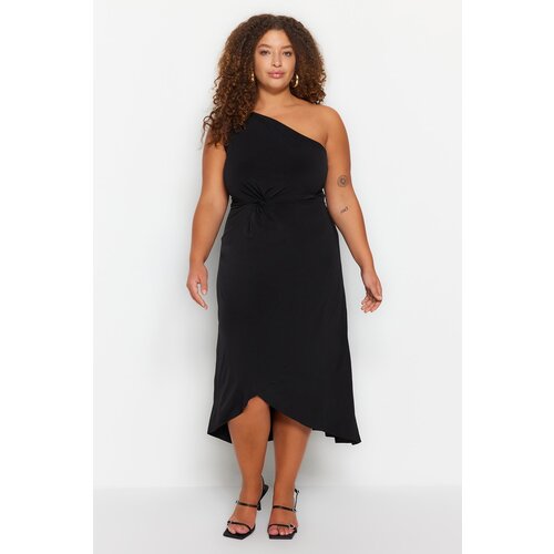 Trendyol curve plus size dress - black - double-breasted Slike