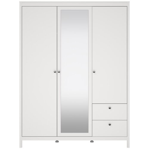 Tvilum Bela garderobna omara z ogledalom 150x199x58 cm Madrid &amp;ndash; Slike