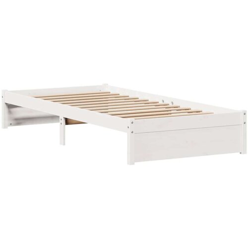 VidaXL Okvir kreveta bez madraca bijeli 75 x 190 cm masivna borovina Slike