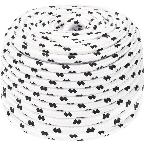 vidaXL Pletena vrv za čoln bela 10 mm x 25 m poliester Cene