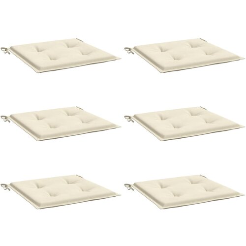  Jastuci za vrtne stolice 6 kom krem 40x40x4 cm od tkanine Slike