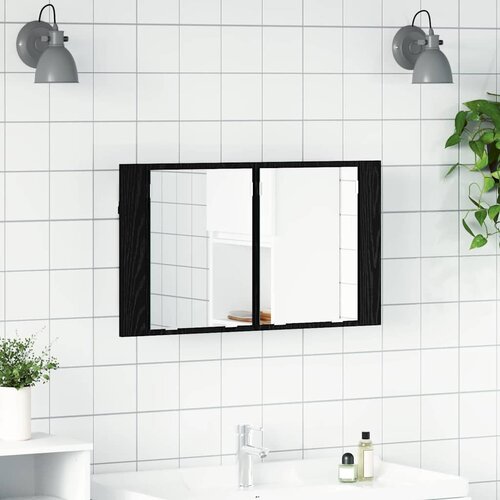  Kupaonski ormar s ogledalom Zidne Crni hrast 80 x 12 x 45 cm Cene
