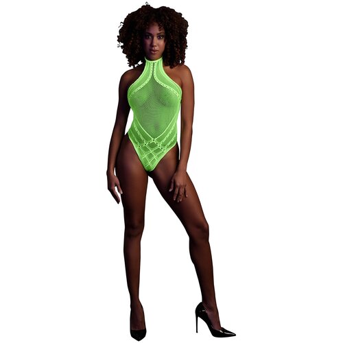 Ouch! Glow in the Dark Body with Halter Neck Neon Green XL-4XL Cene