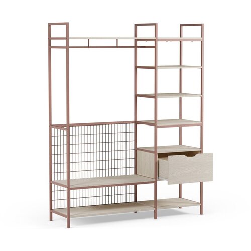 Marckeric Odprta jeklena garderobna omara v barvi terakote 140x179,5x40 cm Amara &amp;ndash; Slike