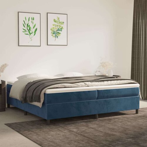  Box spring posteljni okvir temno moder 200x200 cm žamet, (20736216) Slike