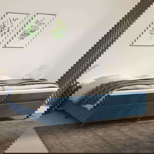  Za krevet s oprugama tamnoplavi 200x200 cm bar&amp;scaron;unasti Slike