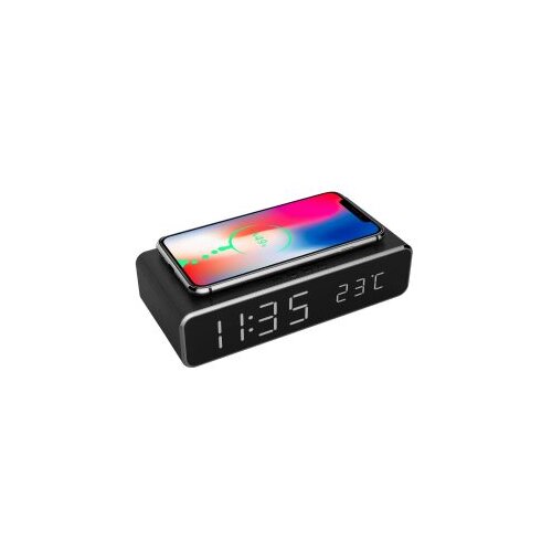 Digitalni sat sa wireless bežičnim punjačem za mobitel GEMBIRD, DAC-WPC-01 Slike