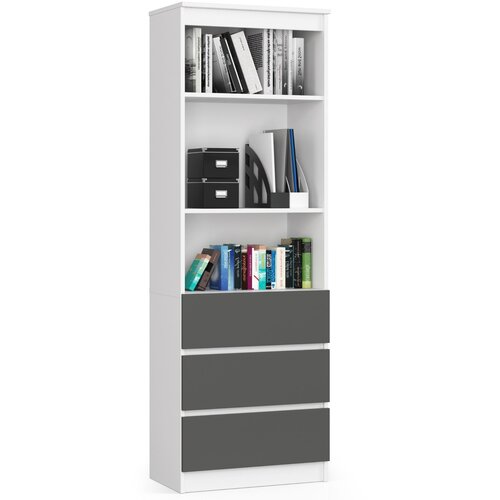 AKORD Regal, 3 Predali In 2 Polici, Bela/Siva, (5000332517) Cene