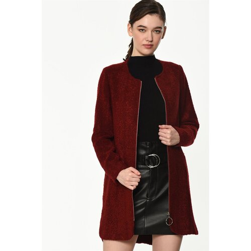 Dewberry Z6603 LADIES' COAT-BURGUNDY Cijene