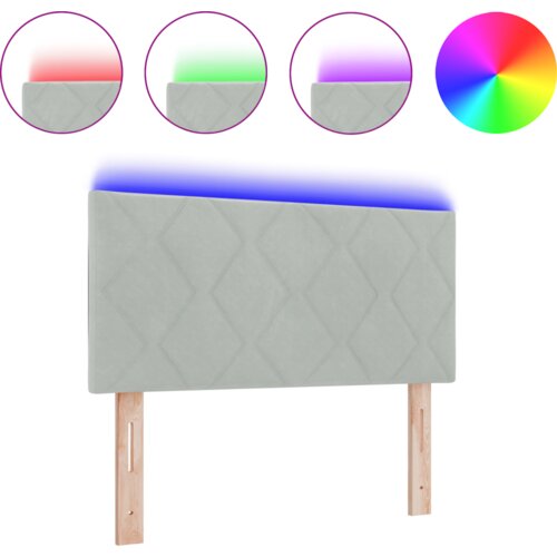 vidaXL LED Naglavna postelja Diamantni Bloki Oblika Svetlo siva 90 cm Velvet, Naglavna postelja Diamantni Bloki Oblika Svetlo siva 90 cm Velvet Cene
