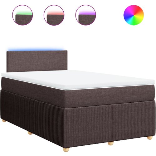 vidaXL Box spring postelja z vzmetnico temno rjav 120x200 cm blago, (21291669) Cene