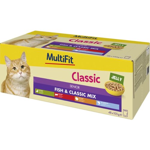 MultiFit Cat Senior Classic riba u želeu Multipack 48x100 g Cijene