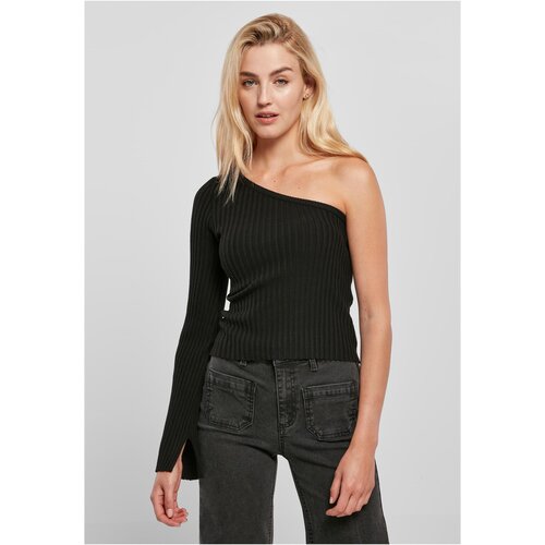 UC Curvy Ladies Short Rib Knit One Sleeve Sweater black Cijene