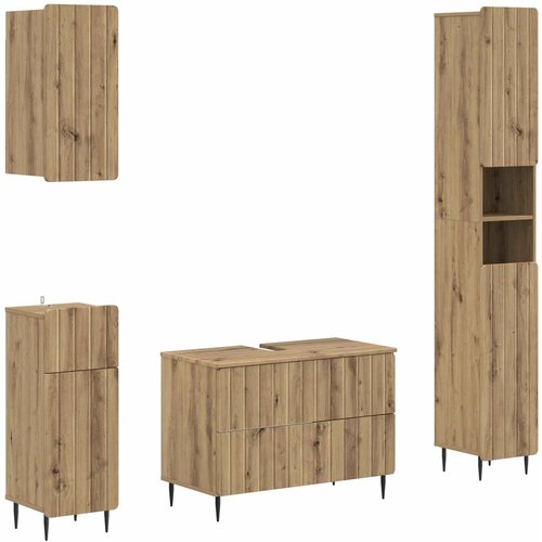  Set kupaonskih ormara od 4 dijela ZWOLLE Hrast artisan Cijene