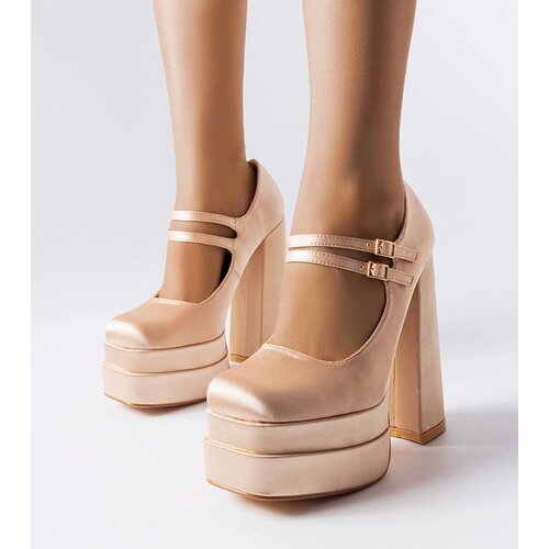 Gemre Beige high block heel pumps Gabriel Cene