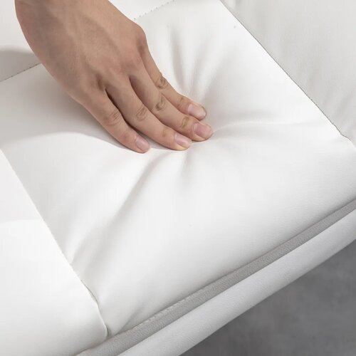  Ergonomska uredska stolica podesiva visina 48-56 cm naslon za leđa oslonac za noge bijela Slike