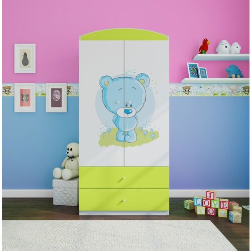 HAPPYKIDS GARDEROBNA OMARA DREAMY MEDVEDEK (VE� BARV)-Zelena Cene