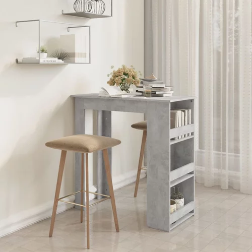 vidaXL Barski stol sa stalkom za pohranu boja betona 102x50x103,5 cm