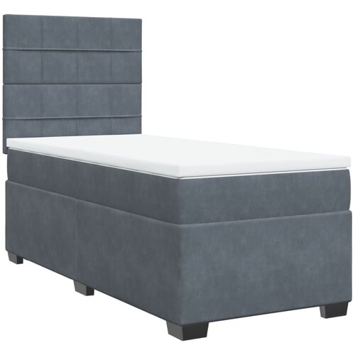 VidaXL Box spring postelja z vzmetnico temno siva 80x200 cm žamet, (21308255) Slike