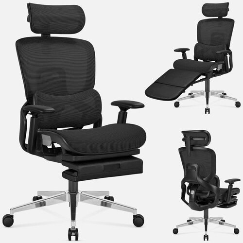  Ergonomska stolica s osloncem za noge Expert 9.3 crna Slike