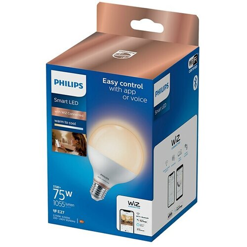 Philips Wiz Smart LED svjetiljka (E27, Reguliranje: Može se prigušiti, Neutralno bijelo, 1.055 lm, 11 W) Cijene