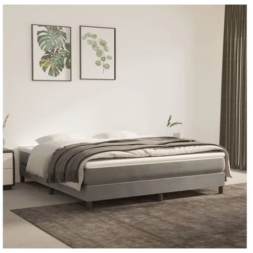 Box spring posteljni okvir svetlo siv 180x200 cm žamet