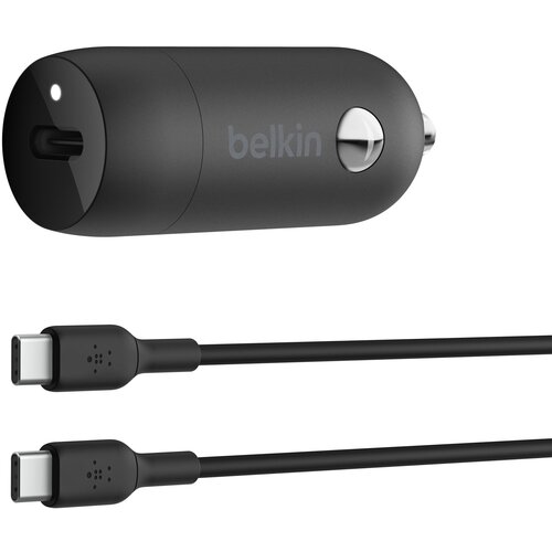 Belkin boostcharge 30W usb-c auto punjač + usb-c na usb-c cabl, crni Cene