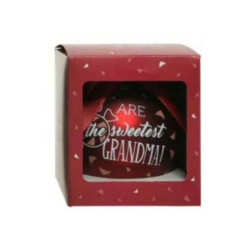 Polimont staklena novogodišnja kugla sa porukom u gift pakovanju 10cm You Are The Sweetest Grandma OUTLET Slike