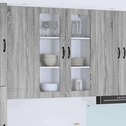 vidaXL Stenska kuhinjska omarica s polico Siva sonoma 80 x 31 x 100 cm Cene