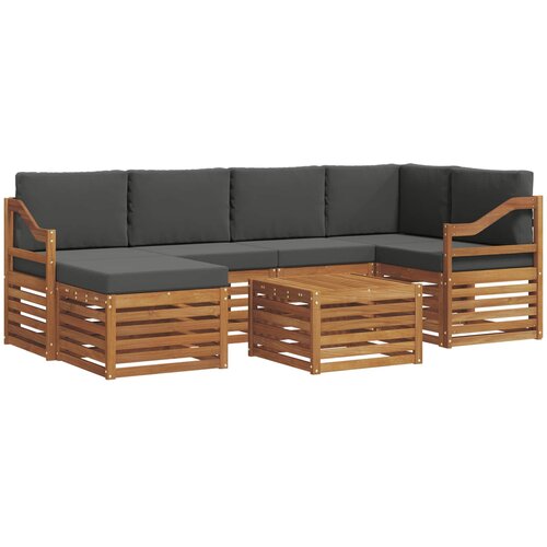  Set vanjskih sofa 7 kom. Prirodna i antracit Poliester Slike