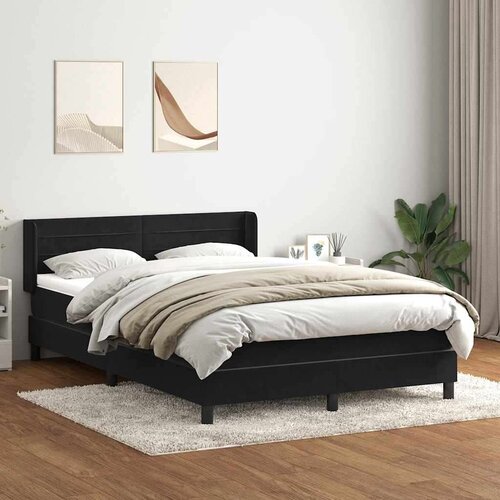 Box spring postelja z vzmetnico črna 160x210 cm žamet, (21792253) Cene