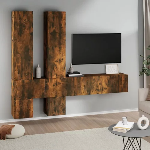  Zidni TV ormarić boja dimljenog hrasta od konstruiranog drva