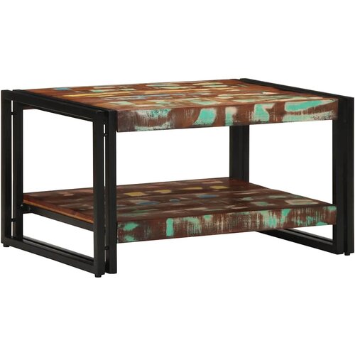 vidaXL Višebojni stolić za kavu 70x50x38 cm puno drvo obrađeno Cijene