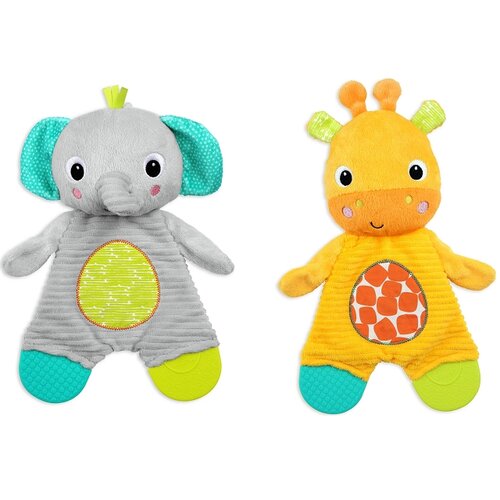 Kids II BRIGHT STARTS ZVECKA/GLODALICA ZA BEBE - ZIRAFA I SLON 8916 SNUGGLE&TEETHE Cene