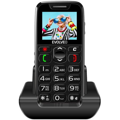 Evolveo EasyPhone telefon na tipke s polnilnim stojalom, črn, (22046483) Cene